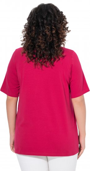 Ulla Popken Essential V-Neck Stretch Tee Dark Raspberry - T-shirty - 