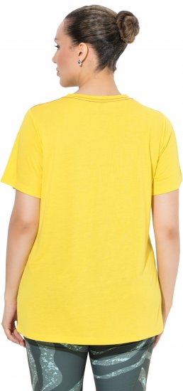 Ulla Popken Functional Antibacterial Finish V-Neck Short Sleeve Knit Top Sun Yellow - T-shirty - 