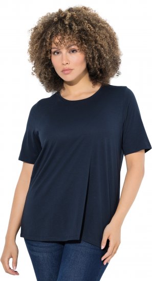 Ulla Popken Scoop Neck Short Sleeve Tee Navy - T-shirty - 