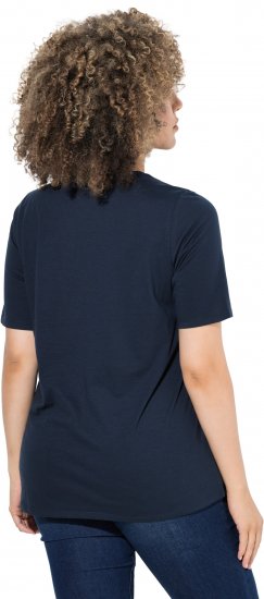 Ulla Popken Scoop Neck Short Sleeve Tee Navy - T-shirty - 