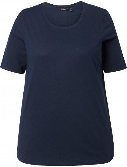 Ulla Popken Scoop Neck Short Sleeve Tee Navy - T-shirty - 