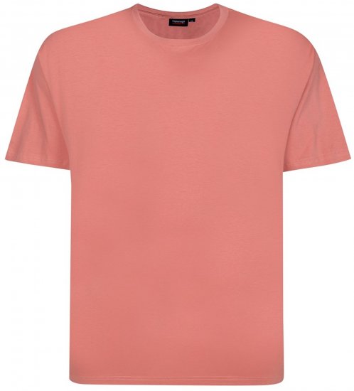 Espionage T015 Plain T-Shirt Coral - Koszulki - T-shirty meskie Duże Rozmiary - 2XL-14XL