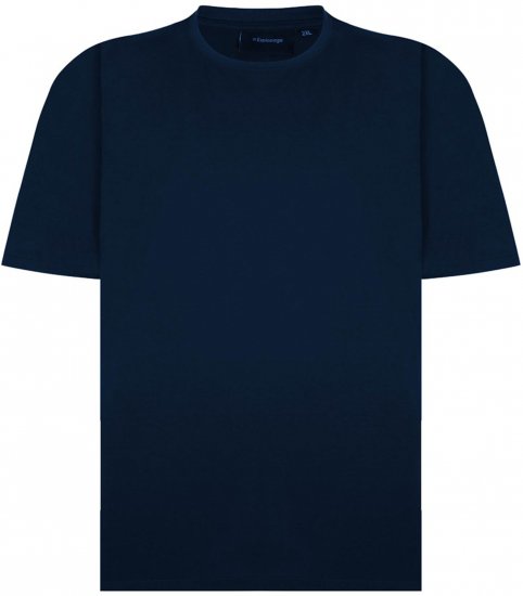 Espionage T015 Plain Crew Neck T-Shirt Navy - Koszulki - T-shirty meskie Duże Rozmiary - 2XL-14XL