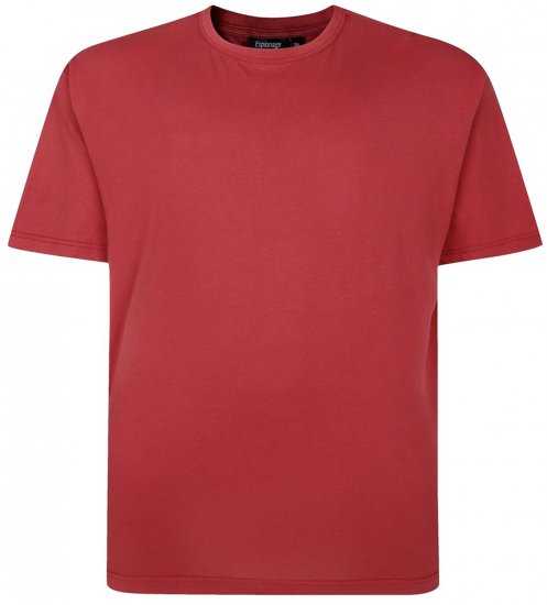 Espionage T015 Plain T-Shirt Ruby - Koszulki - T-shirty meskie Duże Rozmiary - 2XL-14XL