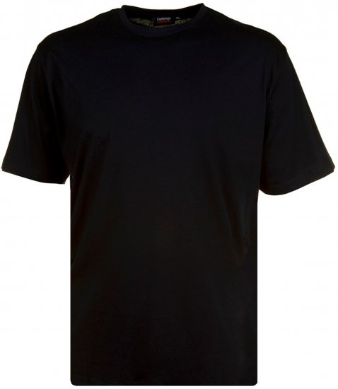 Espionage T015 Plain Crew Neck T-Shirt Black - Koszulki - T-shirty meskie Duże Rozmiary - 2XL-14XL