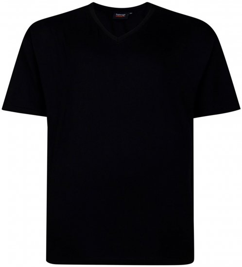 Espionage T016 Plain V-Neck T-Shirt Black - Koszulki bez nadruku - Koszulki bez nadruku - 2XL-14XL