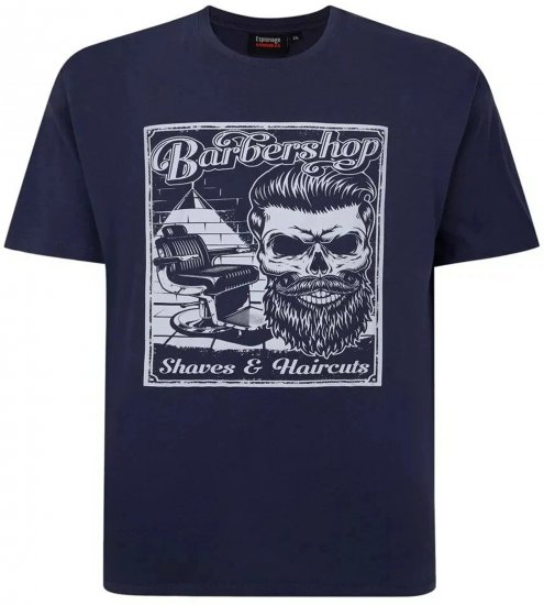 Espionage T410 Barbershop Printed T-Shirt Navy - Koszulki z nadrukiem - Koszulki z nadrukiem - 2XL-8XL