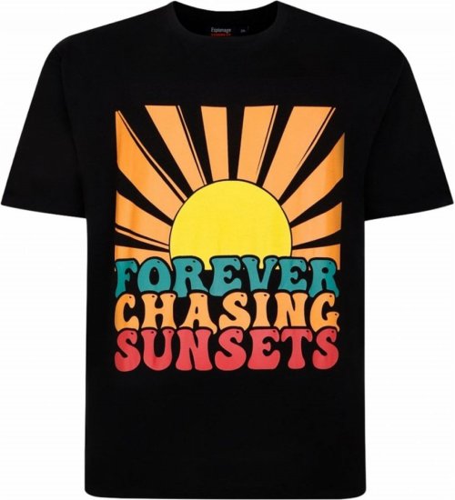 Espionage T421 Chasing Sunset Printed T-Shirt - Koszulki - T-shirty meskie Duże Rozmiary - 2XL-14XL