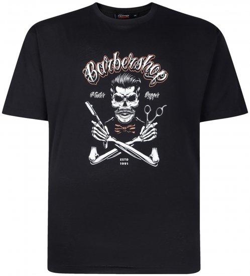 Espionage T437 Barbers Shop Printed T-Shirt Black - Koszulki - T-shirty meskie Duże Rozmiary - 2XL-14XL