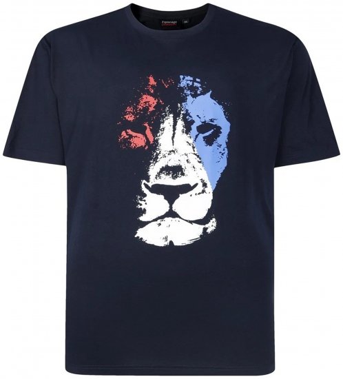 Espionage T440 Abstract Lion Printed T-Shirt Navy - Koszulki z nadrukiem - Koszulki z nadrukiem - 2XL-8XL