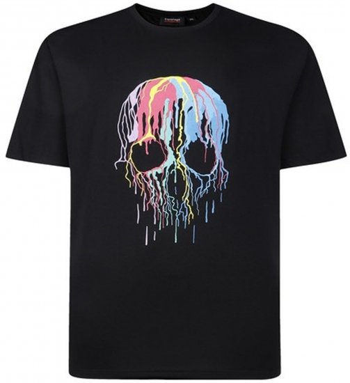Espionage T445 Dripping Skull Printed T-Shirt Black - Koszulki z nadrukiem - Koszulki z nadrukiem - 2XL-8XL