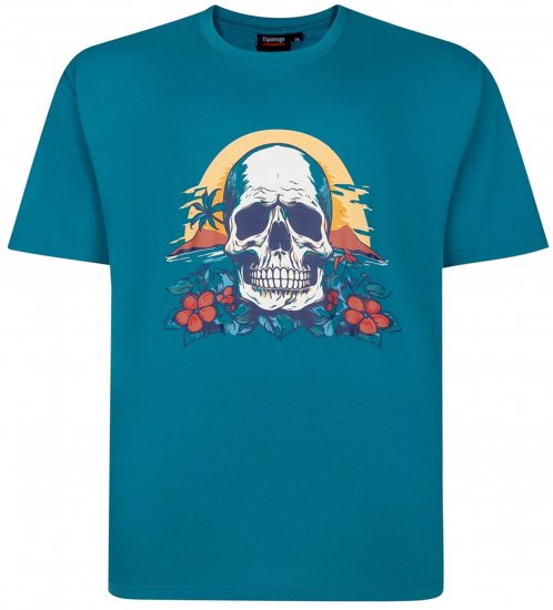 Espionage T452 Skull Island Printed T-Shirt Jade - Koszulki z nadrukiem - Koszulki z nadrukiem - 2XL-8XL