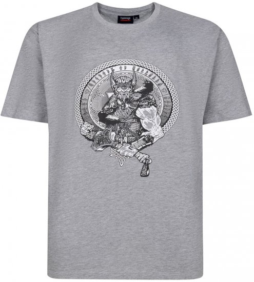Espionage T453 Thors Hammer Printed T-Shirt Grey - Koszulki z nadrukiem - Koszulki z nadrukiem - 2XL-8XL