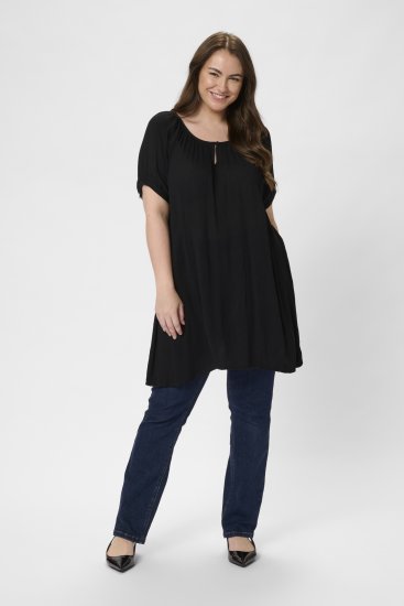 Kaffe Curve Ami Krótki rękaw Tunika Głęboka czerń - T-shirty - 