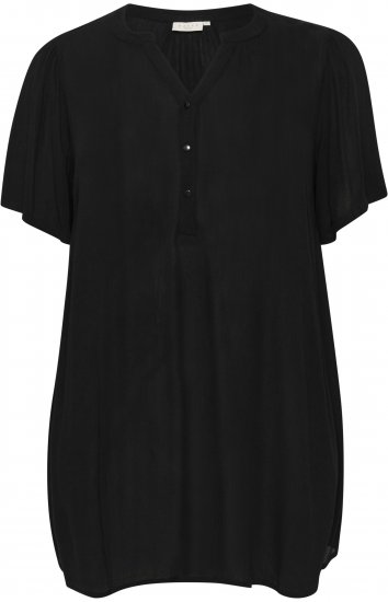 Kaffe Curve Ami Puff Tunika Głęboka czerń - T-shirty - 