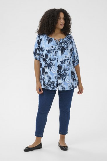 Kaffe Curve Aliana Tunic Blue Flower Animal - Tuniki - 