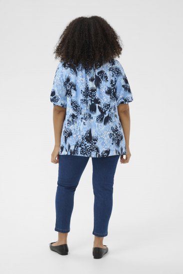 Kaffe Curve Aliana Tunic Blue Flower Animal - Tuniki - 