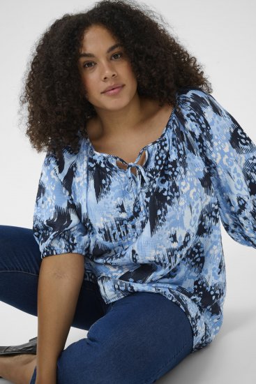 Kaffe Curve Aliana Tunic Blue Flower Animal - Tuniki - 