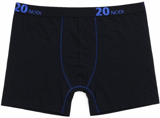 20 Nodi Stretch Cotton Boxer with Medium Leg Black - Bielizna & stroje kąpielowe - Bielizna & Stroje kąpielowe 2XL-8XL