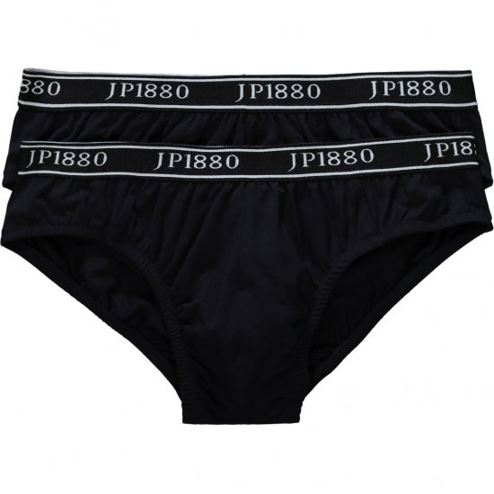 JP1880 Briefs Stretch Cotton 2-Pack Black - Bielizna & stroje kąpielowe - Bielizna & Stroje kąpielowe 2XL-8XL