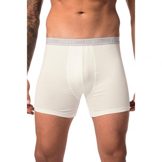 JP1880 Boxershorts Flexnamic OEKO-TEX Mid 2-Pack Grey/Off-White - Bielizna & stroje kąpielowe - Bielizna & Stroje kąpielowe 2XL-8XL