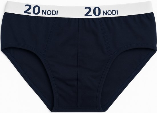 20 Nodi Stretch Cotton Briefs with Medium Side Cut Blue - Bielizna & stroje kąpielowe - Bielizna & Stroje kąpielowe 2XL-8XL