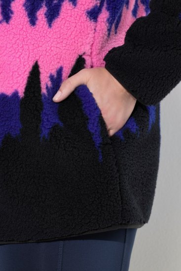 Ulla Popken Alpine Landscape Fleece Jacket Cloud Blue - Bluzy & bluzy z kapturem - Przytulne bluzy, hoody i swetry