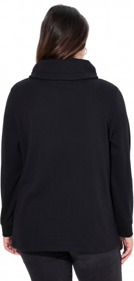 Ulla Popken Ribbon Detail Turtleneck Sweatshirt Black - Bluzy & bluzy z kapturem - 