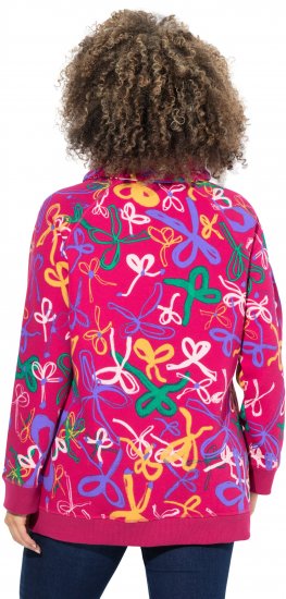 Ulla Popken Ribbon Print Turtleneck Sweatshirt Cherry Red - Bluzy & bluzy z kapturem - 