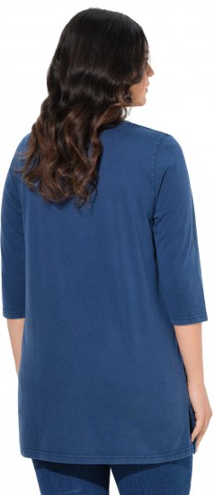 Ulla Popken Floral Print 3/4 Sleeve V-Neck Tee Mint Green - Koszulki z nadrukiem dla kobiet - 