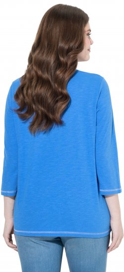 Ulla Popken Make It Amazing 3/4 Sleeve Graphic Tee Pacific Blue - Koszulki z nadrukiem dla kobiet - 