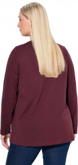 Ulla Popken Fawn Long Sleeve Graphic Tee Plum - Koszulki z nadrukiem dla kobiet - 