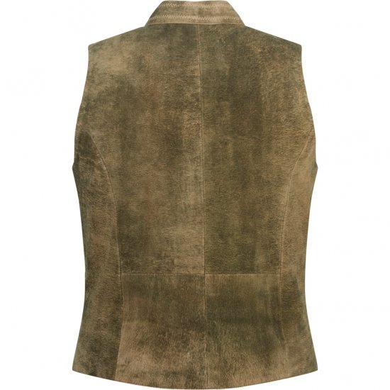 JP1880 Vest Goat Suede Traditional Moss Green - Trachten & Oktoberfest - Stroje Oktoberfest w dużych rozmiarach (Trachten)