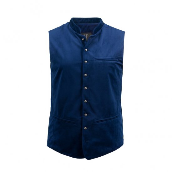 JP1880 Velvet Vest Traditional Blue - Ubrania wizytowe - Ubrania świąteczne i wizytowe – Świętuj stylowo i wygodnie