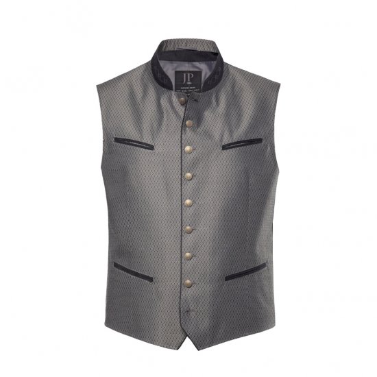 JP1880 Vest Traditional With Embroidery Silver - Kurtki Męskie Duże Rozmiary - Kurtki Duże rozmiary 2XL-8XL