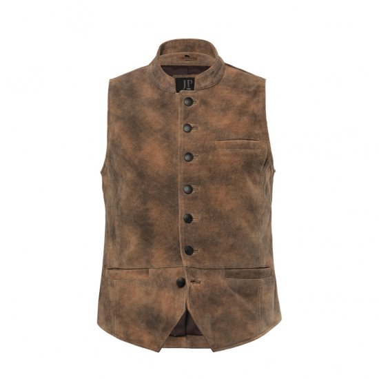 JP1880 Vest Traditional Cowhide Brown - Kurtki Męskie Duże Rozmiary - Kurtki Duże rozmiary 2XL-8XL