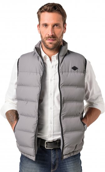 JP1880 Quilted Vest Outdoor Stand-up Collar Grey - Kurtki Męskie Duże Rozmiary - Kurtki Duże rozmiary 2XL-8XL