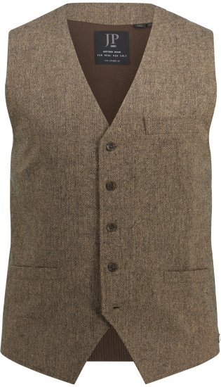 JP1880 Vest Tweed Wool Blend Traditional Light Brown - Ubrania wizytowe - Ubrania świąteczne i wizytowe – Świętuj stylowo i wygodnie