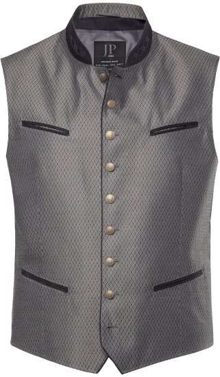 JP1880 Vest Traditional With Embroidery Silver - Trachten & Oktoberfest - Stroje Oktoberfest w dużych rozmiarach (Trachten)