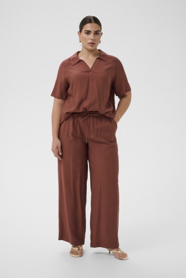 Kaffe Curve Emilia Wide Pants Henna Brown - Spodnie - 