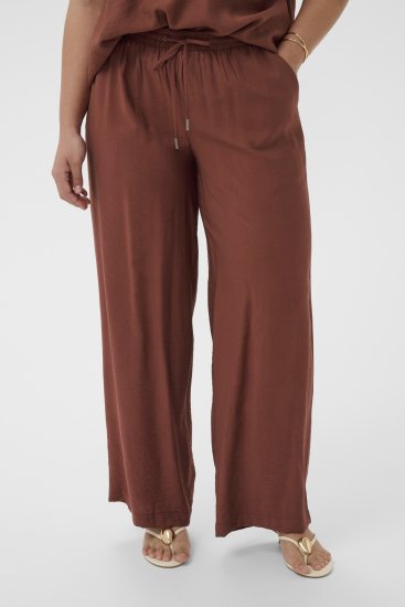 Kaffe Curve Emilia Wide Pants Henna Brown - Spodnie - 