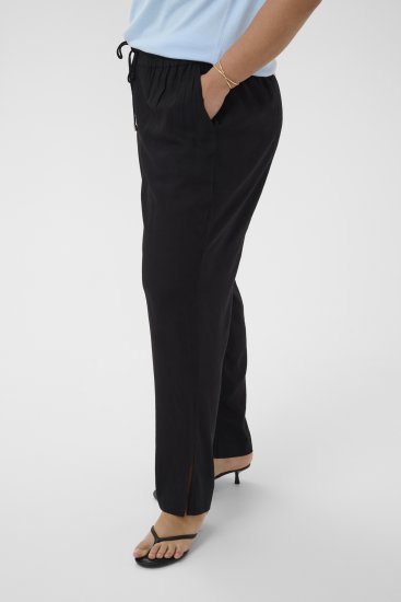 Kaffe Curve Mille Wide Pants Black Deep - Spodnie materiałowe - 