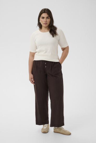 Kaffe Curve Mille Wide Pants Coffee Brown - Spodnie materiałowe - 