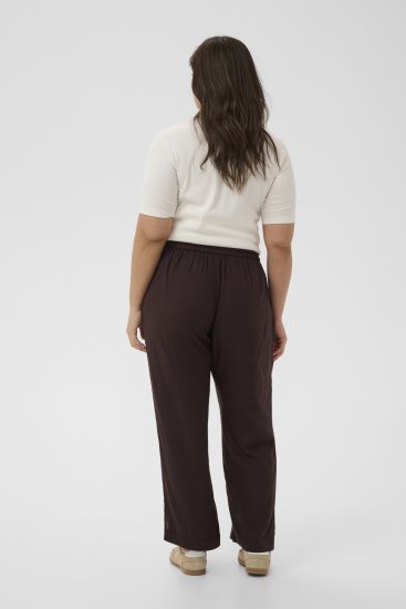 Kaffe Curve Mille Wide Pants Coffee Brown - Spodnie materiałowe - 