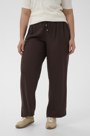 Kaffe Curve Mille Wide Pants Coffee Brown - Spodnie materiałowe - 