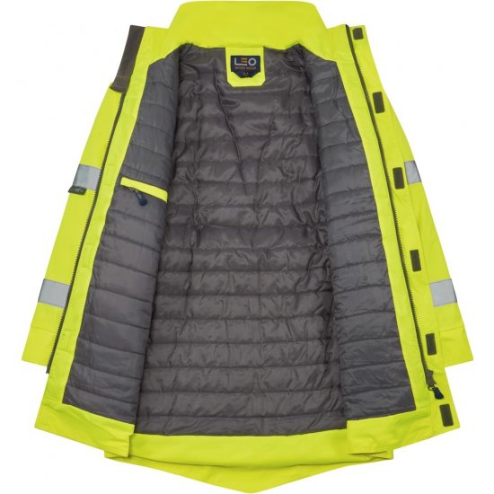 Leo Tawstock EcoViz 4K Baffle Lined Anorak Hi-Vis Yellow - Odzież robocza - Odzież robocza 3XL-6XL