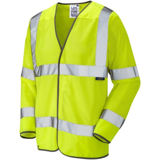 Leo Fremington Ecoviz Mesh Sleeved Waistcoat Hi-Vis Yellow - Odzież robocza - Odzież robocza 3XL-6XL