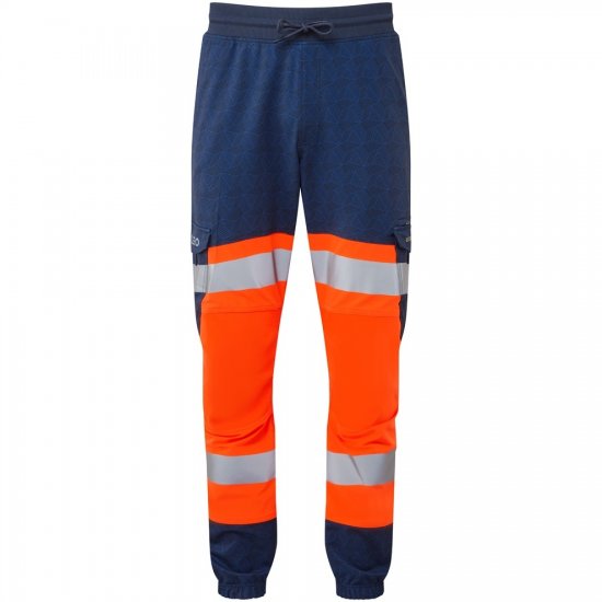 Leo Hawkridge Ecoviz High Performance 4X Stretch Trouser Hi-Vis Orange/Navy Print - Odzież robocza - Odzież robocza 3XL-6XL