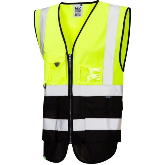 Leo Lynton Ecoviz Superior Waistcoat Hi-Vis Yellow/Black - Odzież robocza - Odzież robocza 3XL-6XL