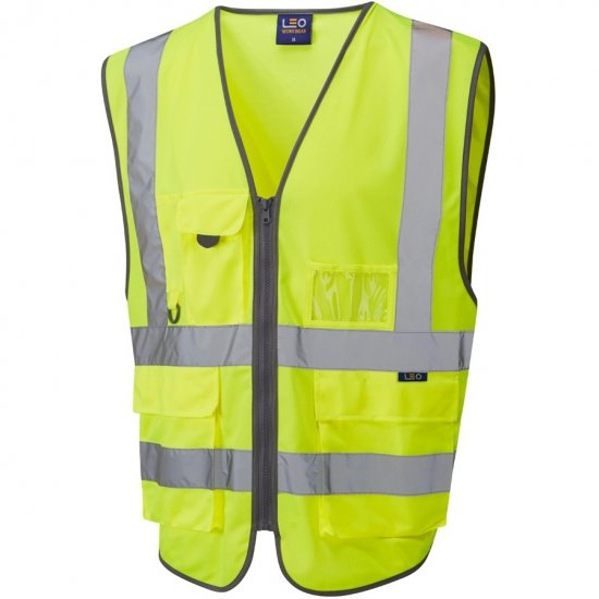 Leo Barnstaple Ecoviz Superior Anti-Entanglement Waistcoat Hi-Vis Yellow - Odzież robocza - Odzież robocza 3XL-6XL